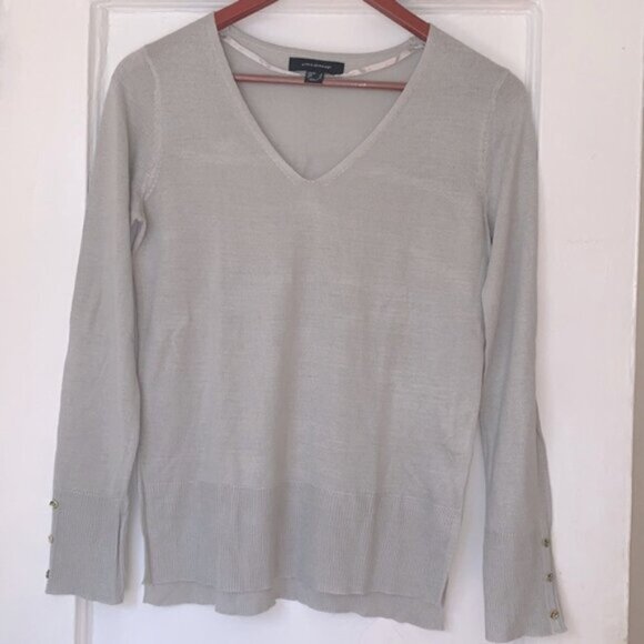 ATMOSPHERE Vneck grey sweater | Size 4 - Picture 2 of 5